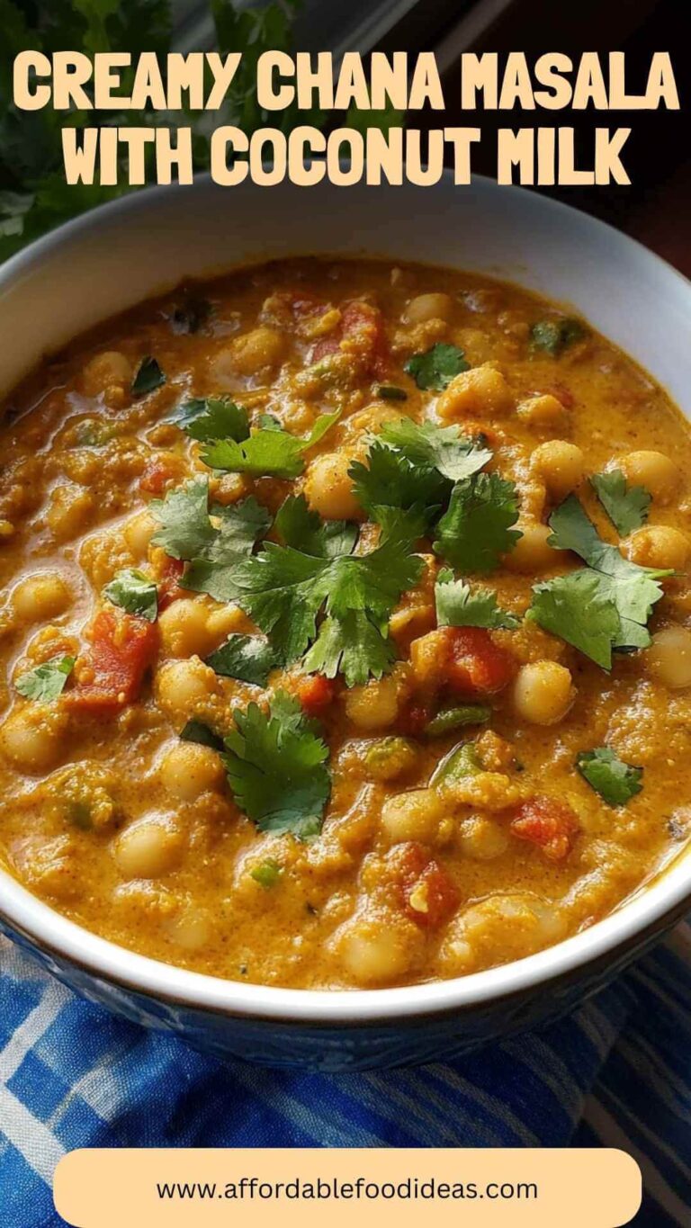 Creamy Chana Masala With Coconut Milk – Affordable Food Ideas