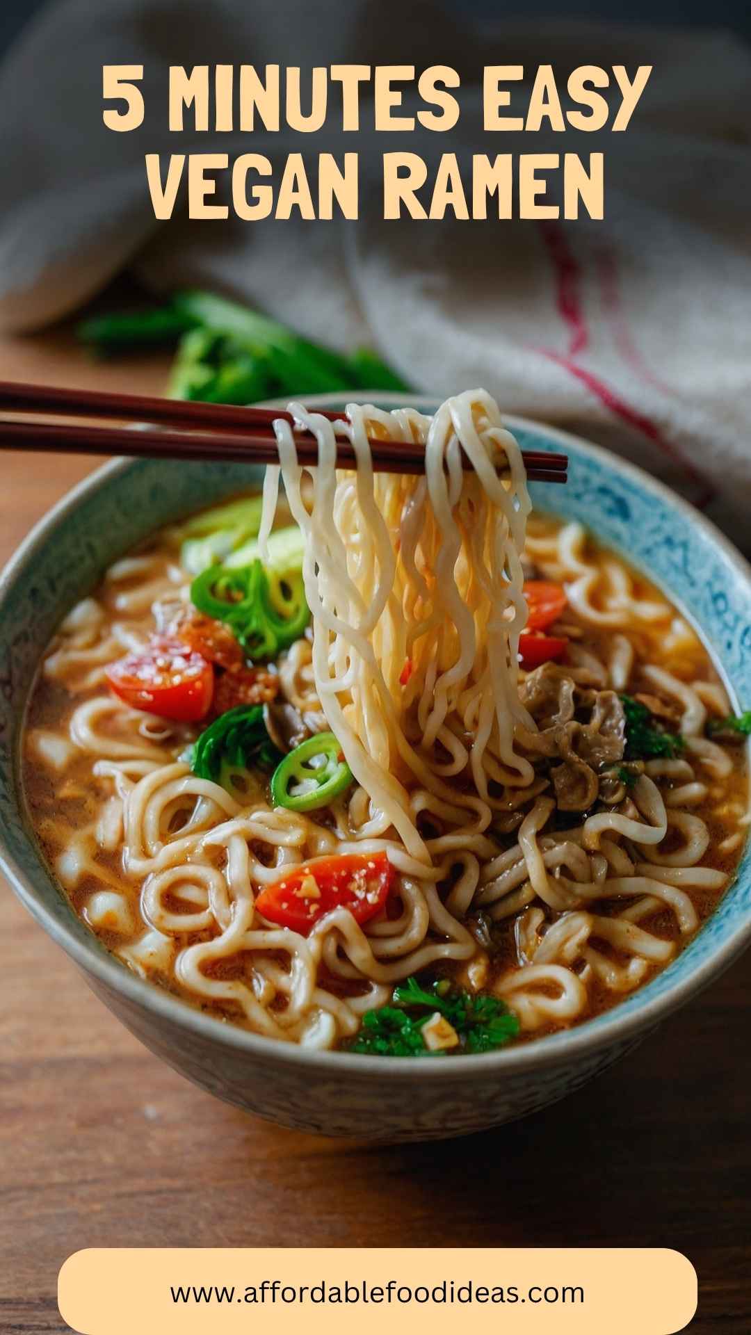 5 Minutes Easy Vegan Ramen