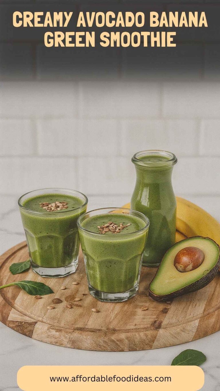 Creamy Avocado Banana Green Smoothie – Affordable Food Ideas