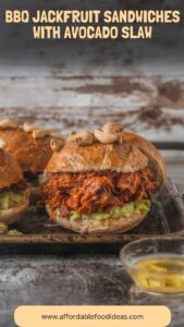 BBQ Jackfruit Sandwiches with Avocado Slaw – Affordable Food Ideas