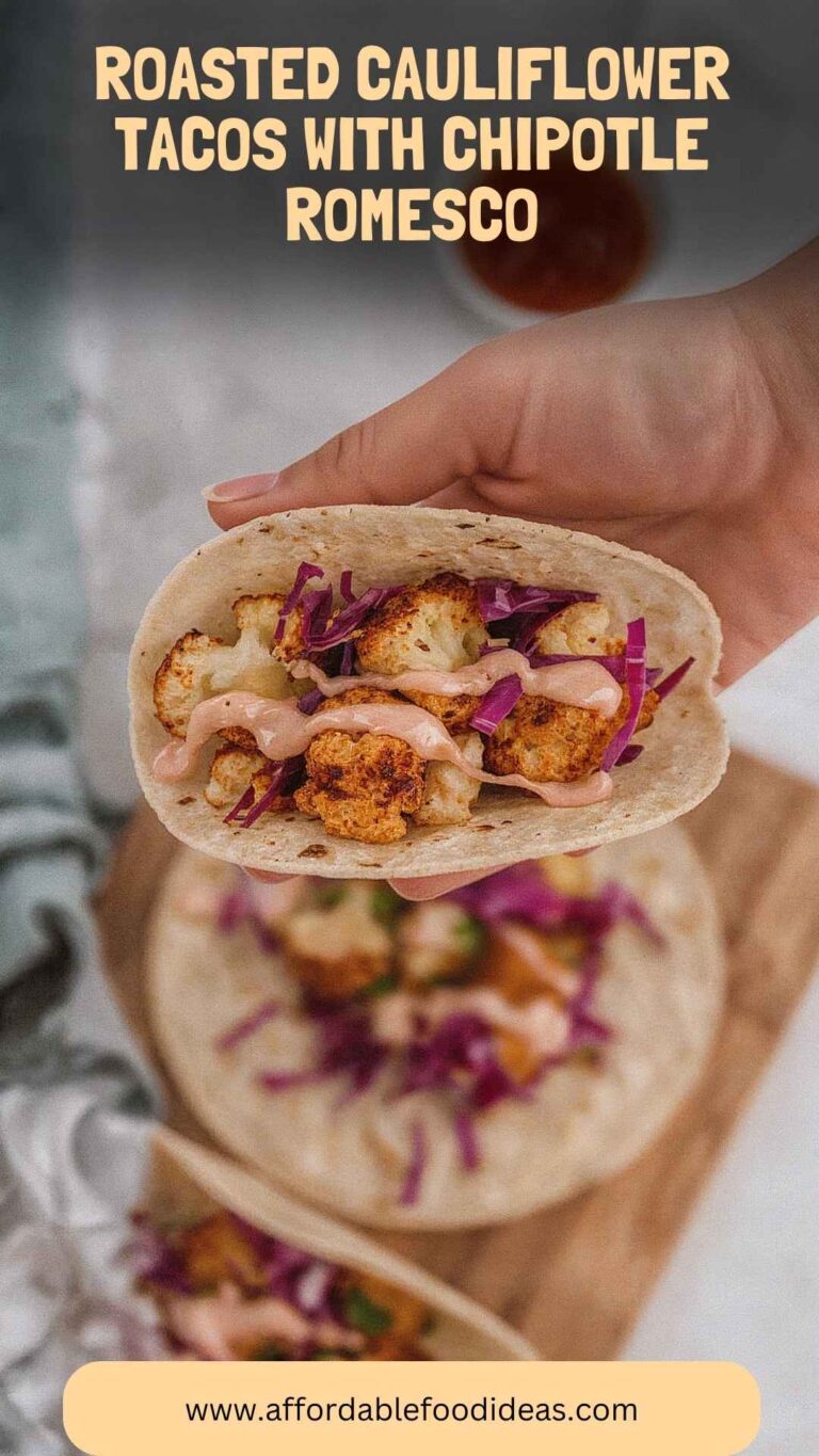 Roasted Cauliflower Tacos with Chipotle Romesco – Affordable Food Ideas