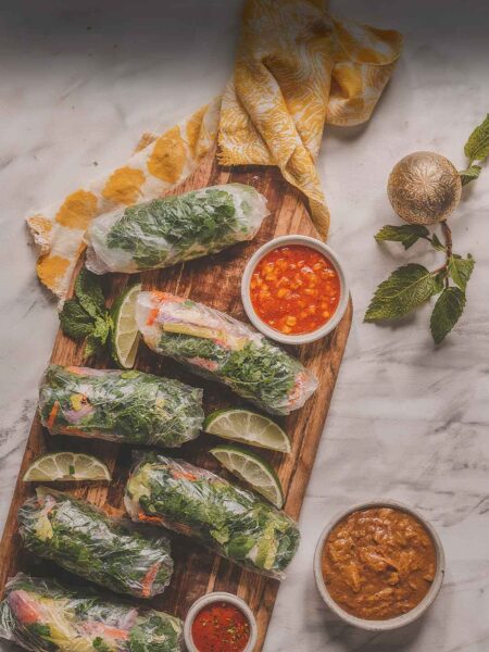 Vietnamese Spring Rolls with Crispy Tofu