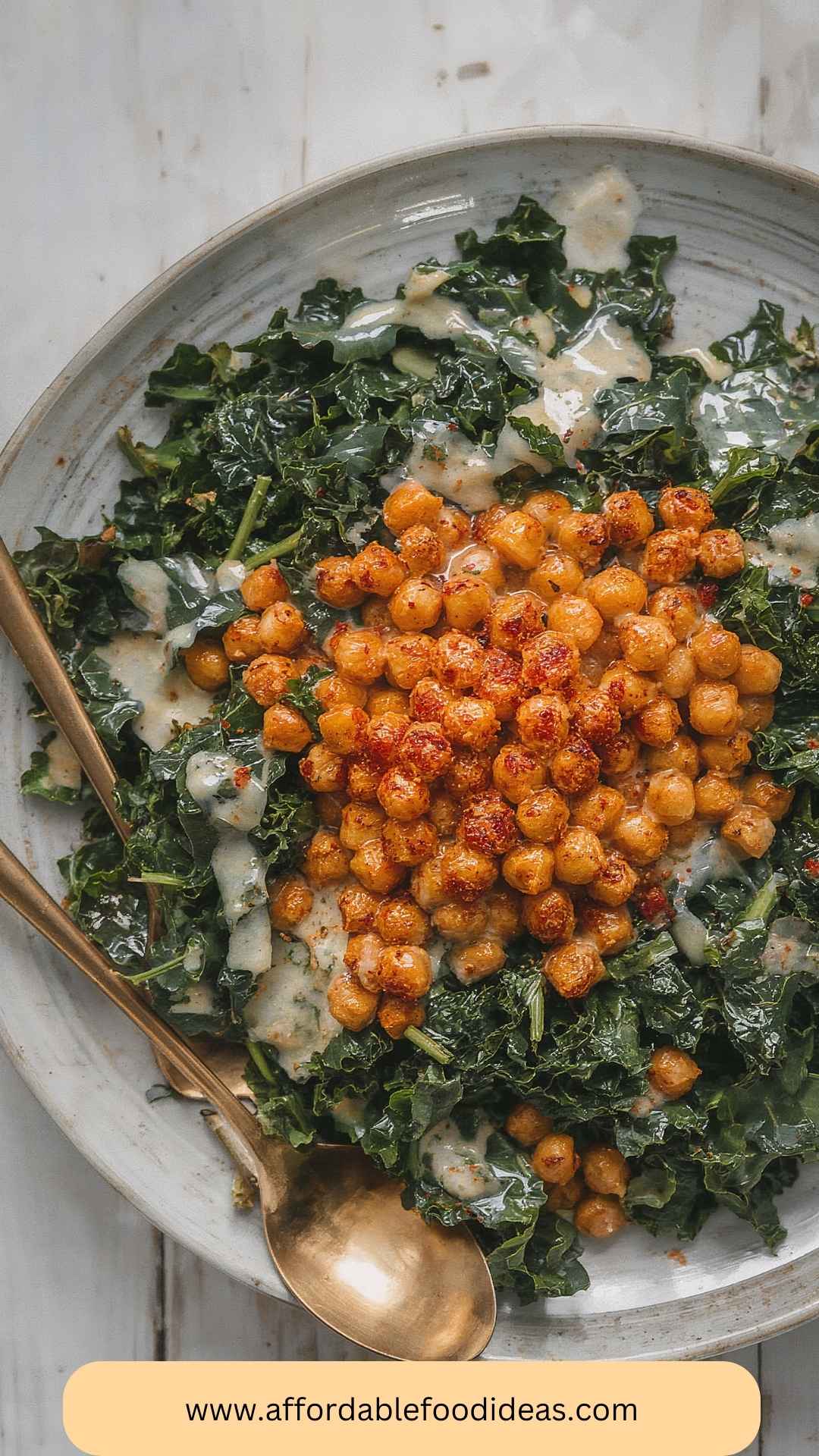Best Garlicky Kale Salad with Crispy Chickpeas