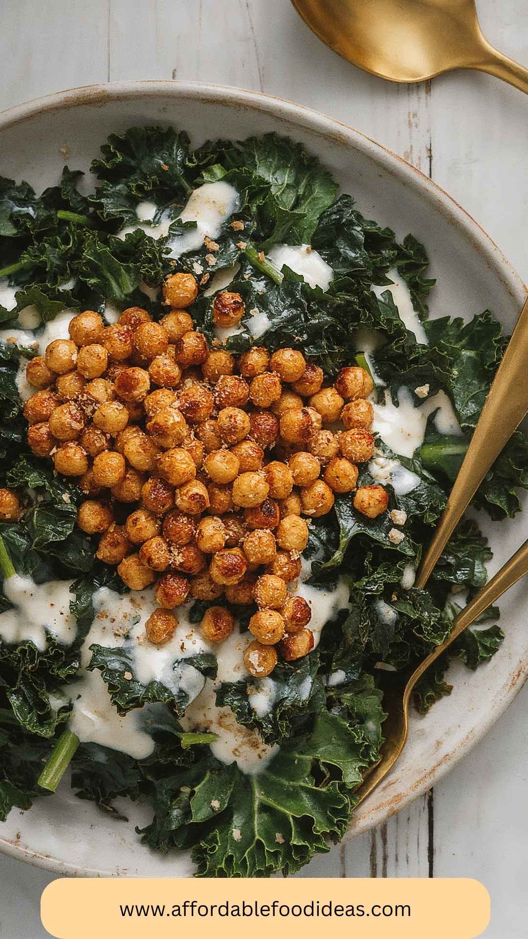 How to Make Garlicky Kale Salad with Crispy Chickpeas