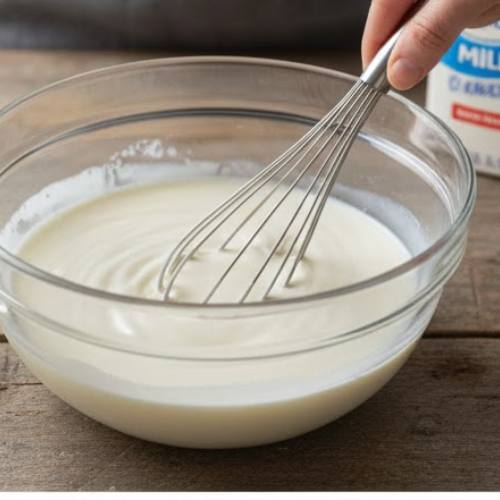 Step 2: Combine Milk and Vinegar