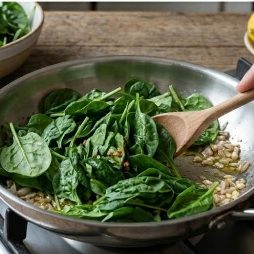 Step 4: Add the Spinach