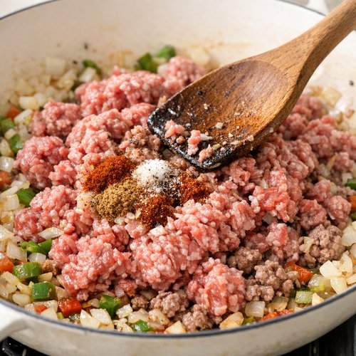Step 2: Brown the Ground Beef and Layer in Seasonings