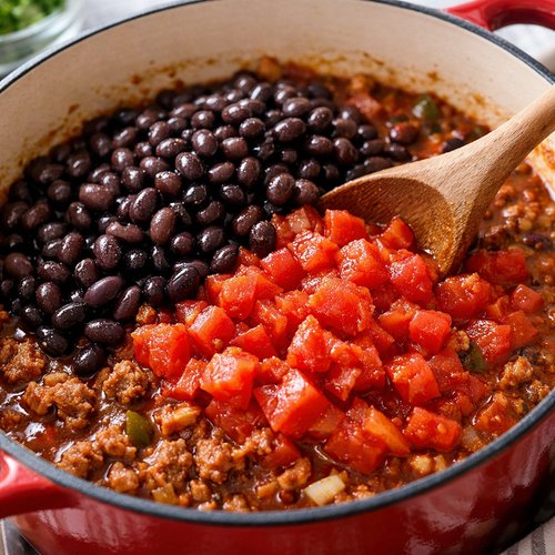 Step 4: Add the Beans and Tomatoes