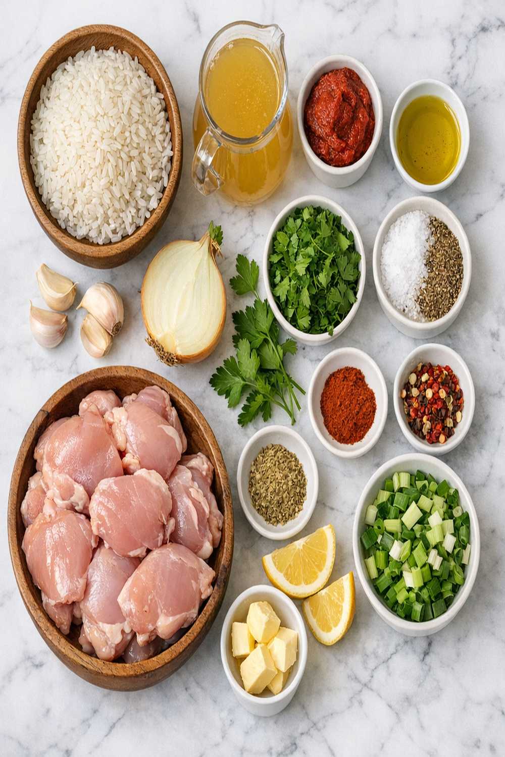 Boneless Skinless Chicken Thigh And Rice Recipe ingredients
