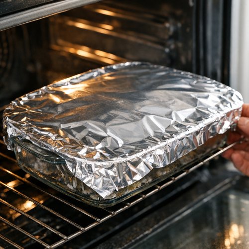 Step 7: First Bake with Foil Coverage