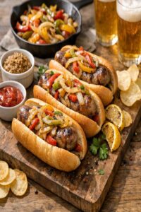Brats With Peppers And Onions Recipe