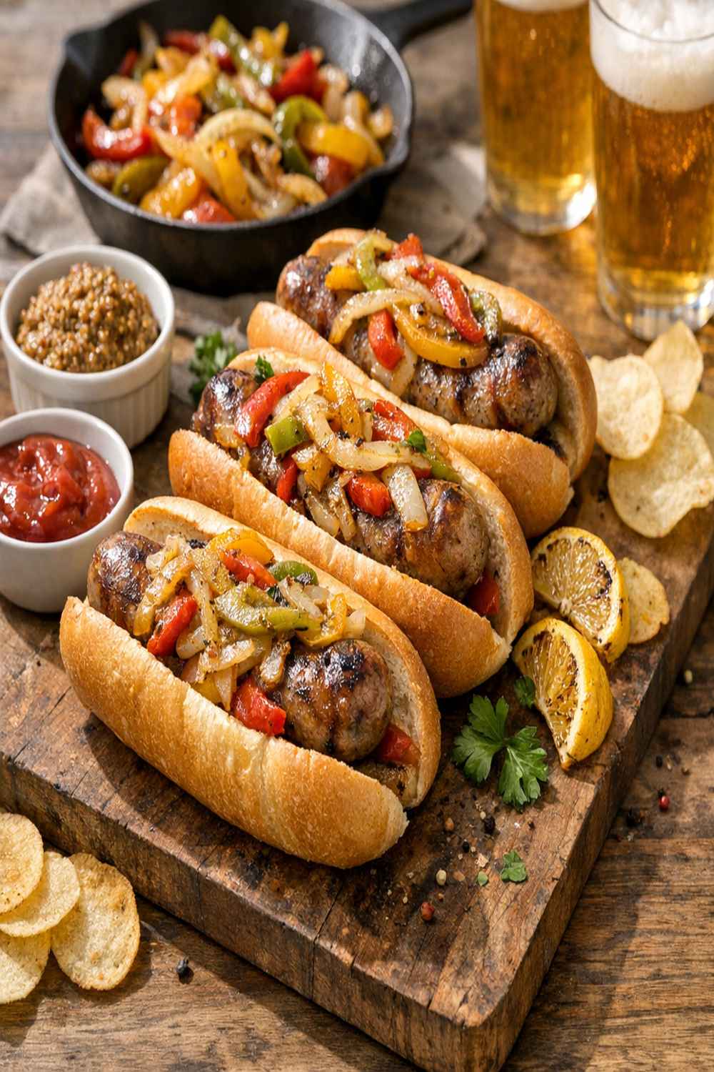 Brats With Peppers And Onions Recipe