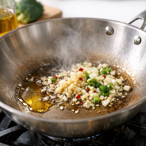 Step 3: Heat Your Pan and Cook the Aromatics