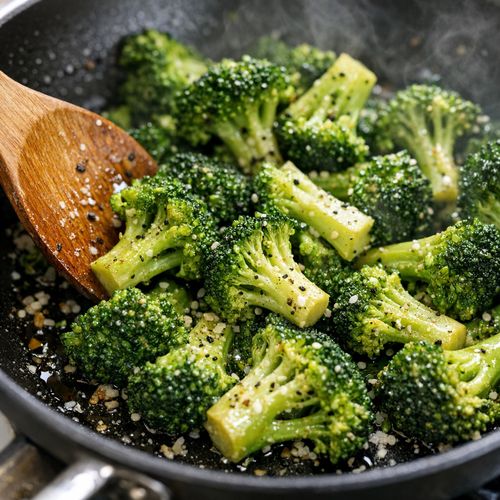 Step 4: Add the Broccoli and Second Round of Oil