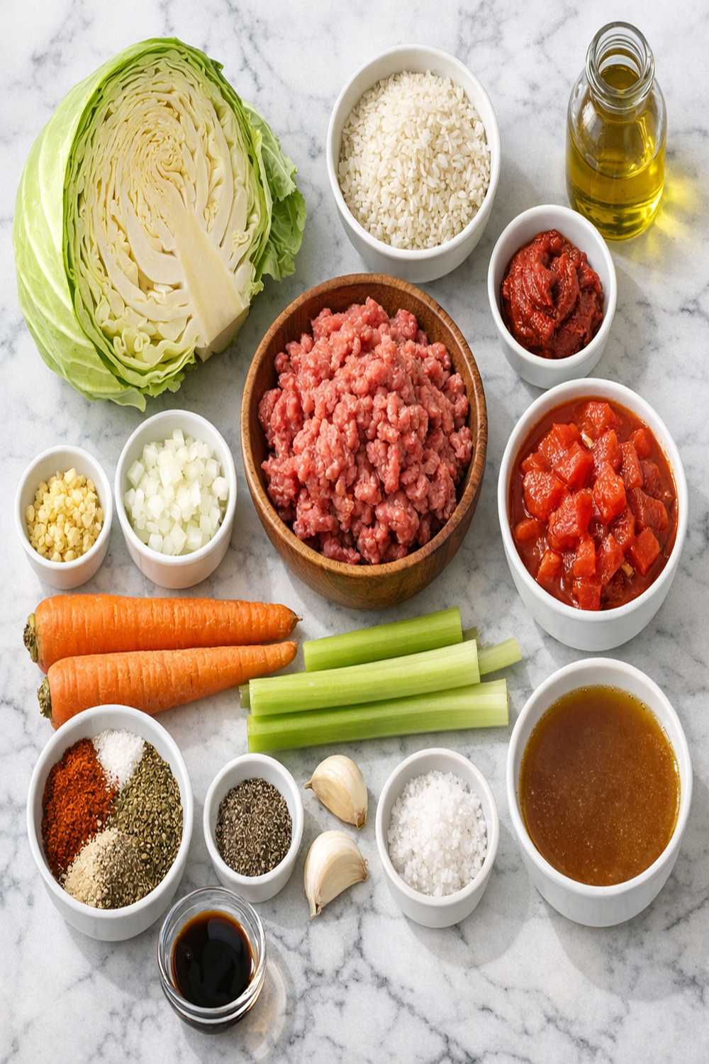 Cabbage Ground Beef Recipe ingredients