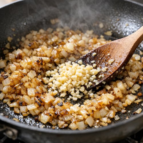 Step 2: Heat Your Pan and Sauté the Chopped Onion