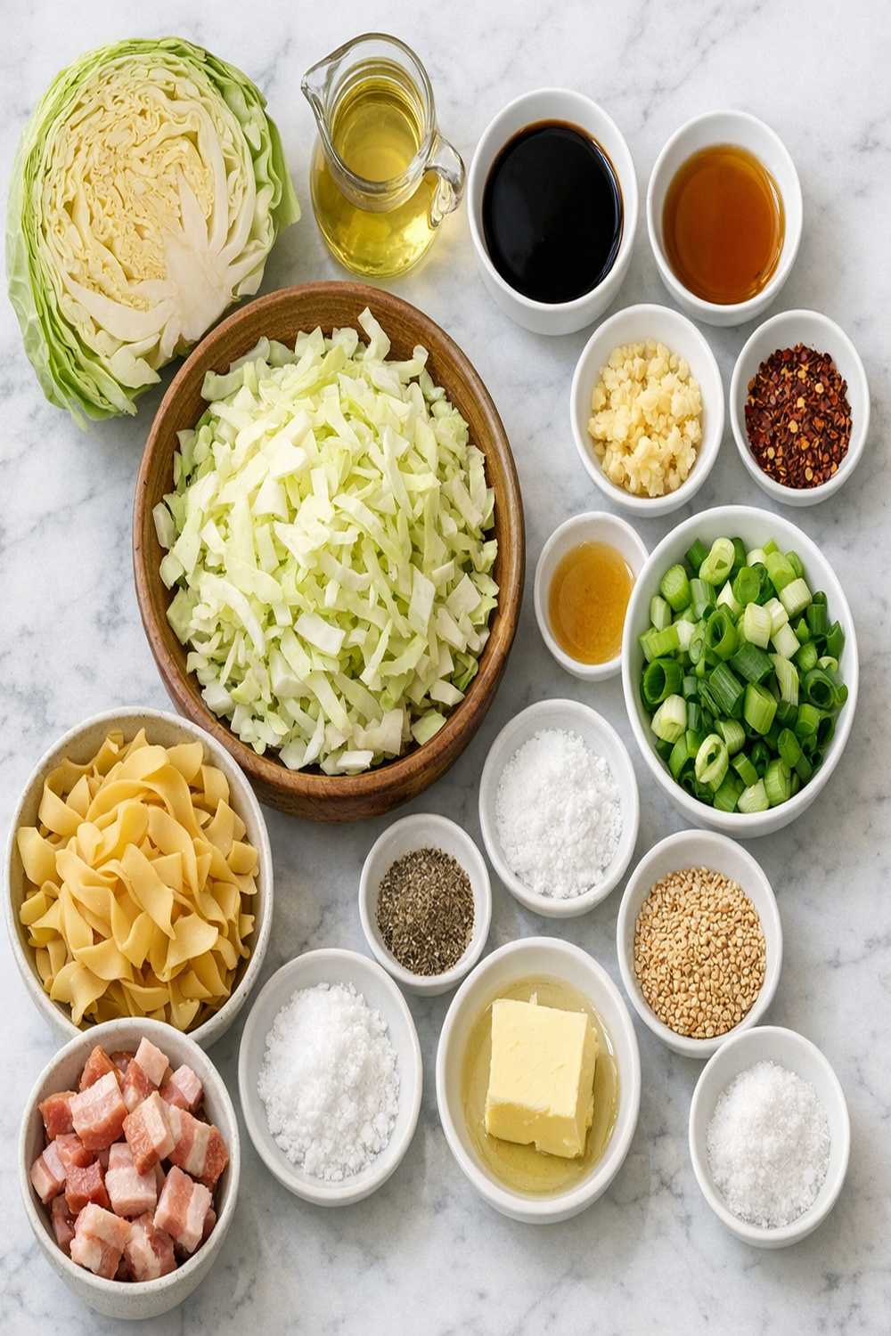Cabbage Noodles Recipe ingredients