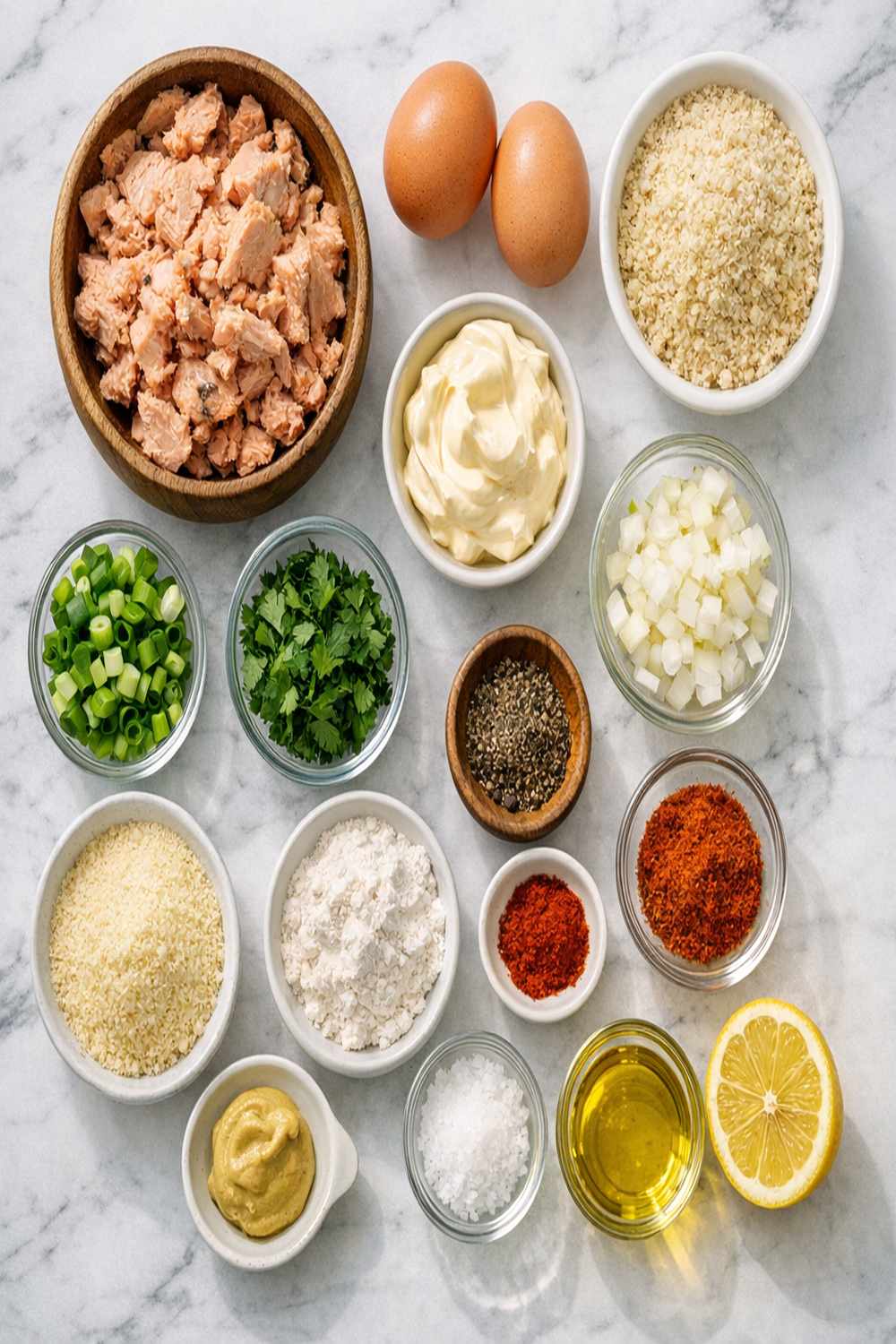 Canned Salmon Patties Recipe ingredients