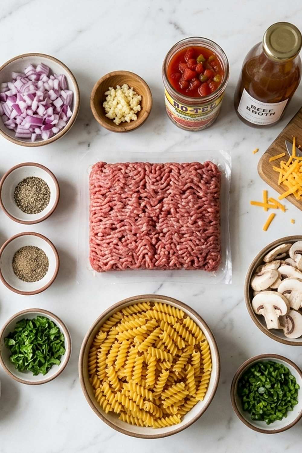 Cheeseburger Pasta Recipe ingredients
