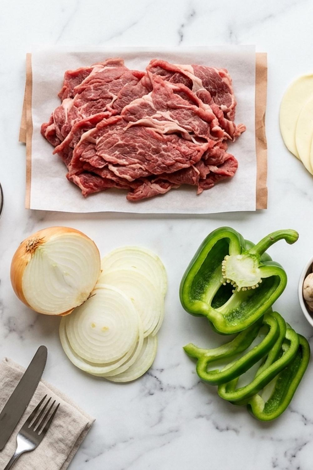 Cheesesteak Shaved Steak Recipe ingredients