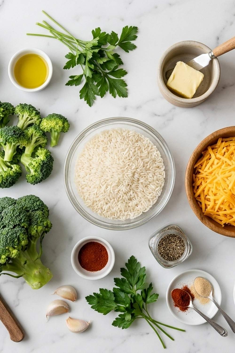 Cheesy Broccoli Rice Recipe ingredients
