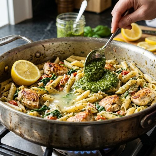 Step 7: Add Pesto and Final Flavors
